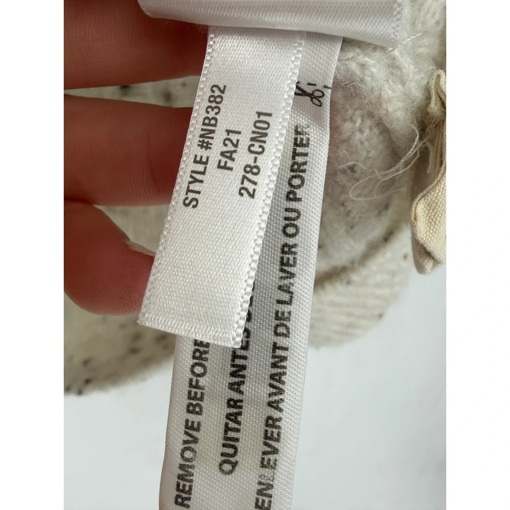 Madewell‎ Donegal Henley Sweater Women XXS Cream Ribbed Cozy Preppy Cabincore
